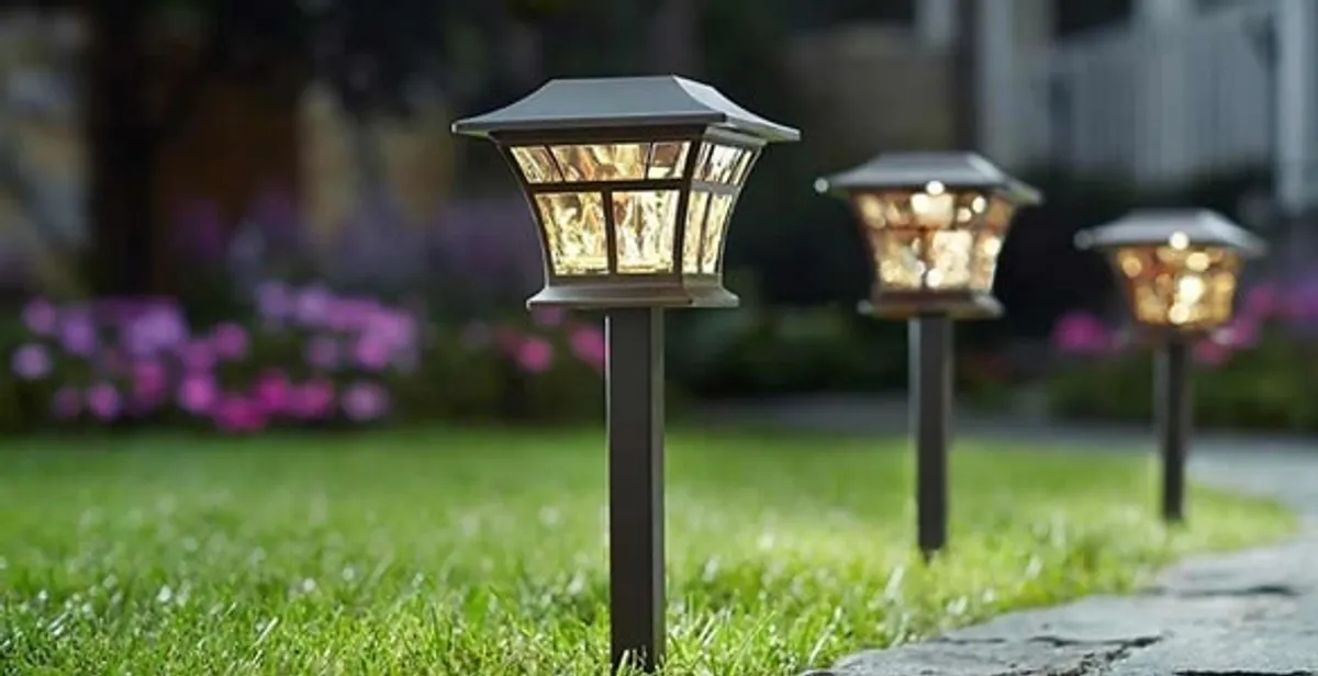 landscape lighting installation services with professionally installed pathway lights in Milwaukee, WI