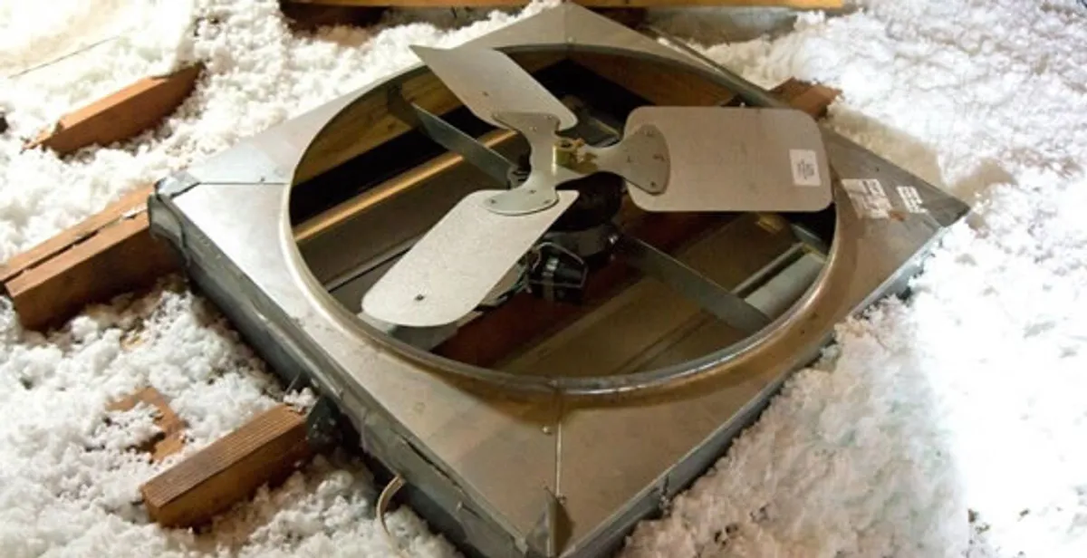 whole house fan installation services with attic-mounted ventilation unit in Milwaukee, WI